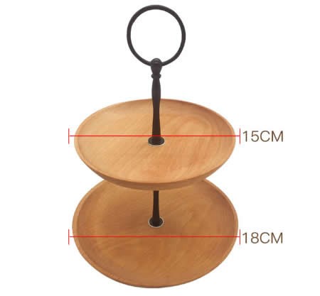 Wooden 2 Tier Cake Stand and Fruit Plate 