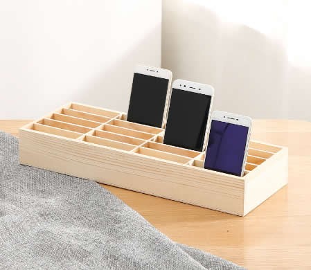 Wooden 20 Storage Compartments Multifunctional Storage Box for Cell ...