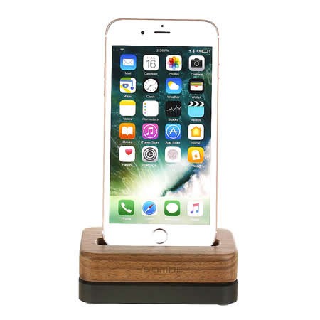 Wooden & Aluminum iPhone Desk Charger Stand Dock Station Holder for iPhone 7/7Plus/6S/ 6/6 Plus