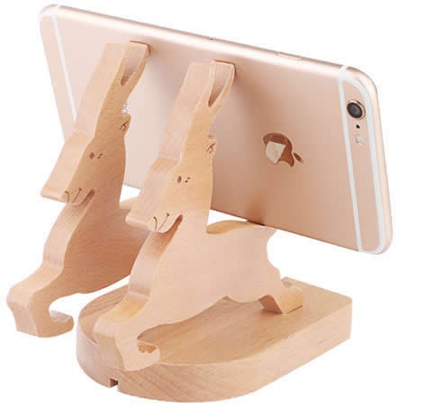 Wooden Animal Cell Phone Stand Charging Dock Holder