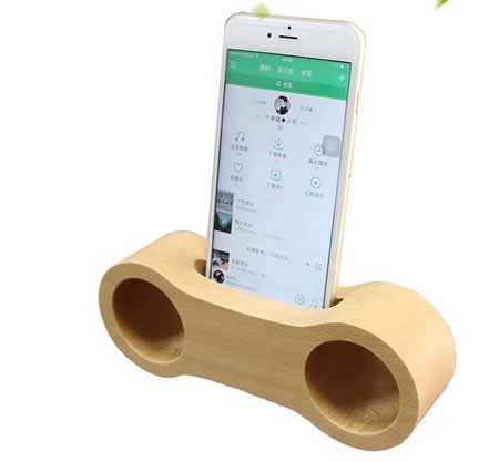 Wooden Bamboo Phone Dock Stand Holder Cell Phone  Sound Amplifier  for SmartPhone