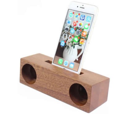 Wooden & Bamboo Speaker Sound Amplifier Stand Dock for SmartPhone