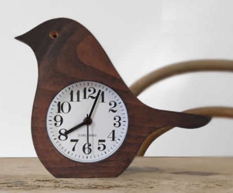 Wooden Bird Shaped Desk Alarm Clock