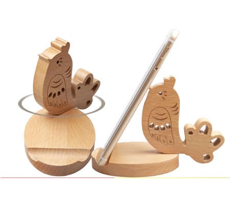 Wooden Bird Shaped Mobile Phone iPad Holder Stand