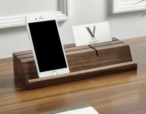 Wooden Business Card Holder Mobile Phone iPad Holder Stand