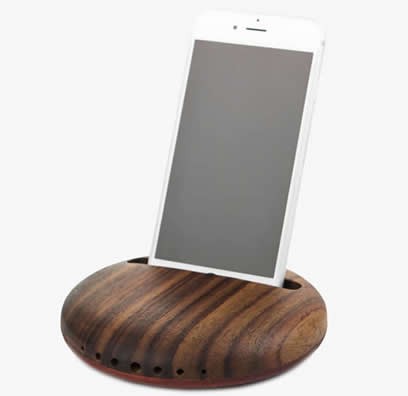 Wooden Cell Phone Sound Amplifier  Desk Stand Holder Docking Station