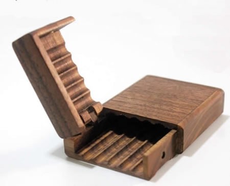 Wooden Cigarette Case  Box Holder 