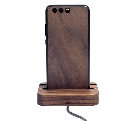 Black Walnut Wooden Desktop Charging Dock Station Cradles