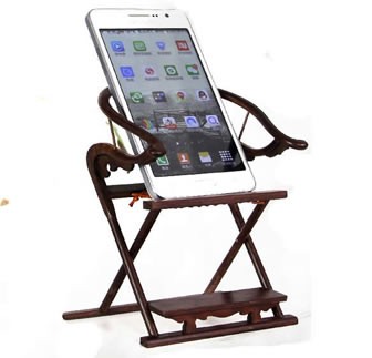 Wooden Folding Chair Cell Phone Stand Holder