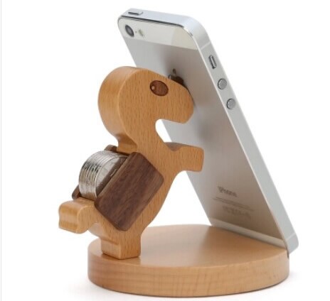  Natural Wooden Horse Cell Phone Stand  Holder For Iphone Ipad SmartPhone Tablet Plate PC