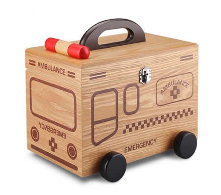   Wooden Household  Medicine Box Medical Emergency Medicine Family Storage Box