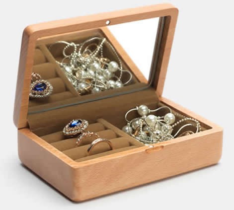 Wooden Jewelry Box Organizer Display Storage Case for Rings Earrings Necklace