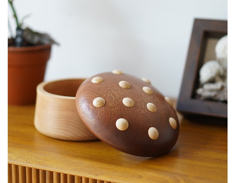 Wooden Mushroom Candy Storage Box