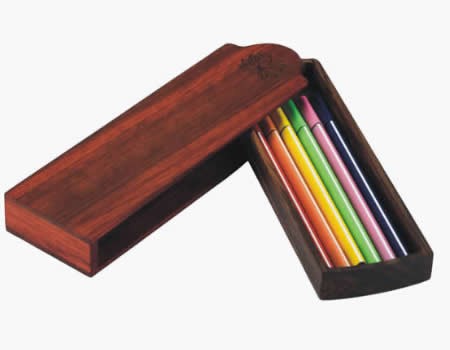 Wooden Pen Pencil Case Holder Box