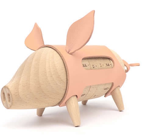 Wooden Pig Shaped Perpetual Calendar