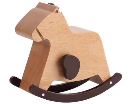 Wooden Rabbit & Horse Musical Box