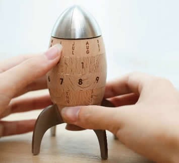 Wooden Rocket Shaped Perpetual Calendar