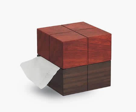 Wooden Rubik's Cube Desk Roll Paper Holder