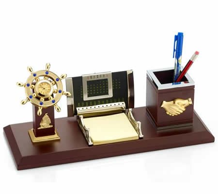 Wooden  Desk Organizer Pen Pencil Holder,Ship Wheel