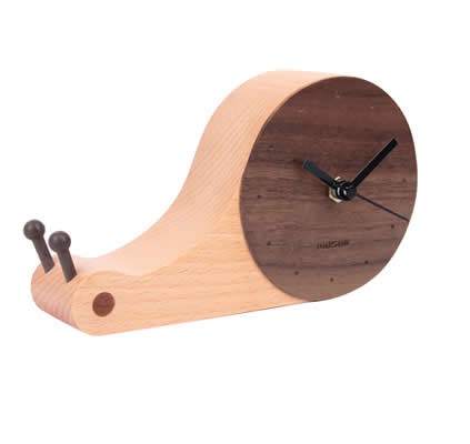 Wooden Snail  Desk Clock