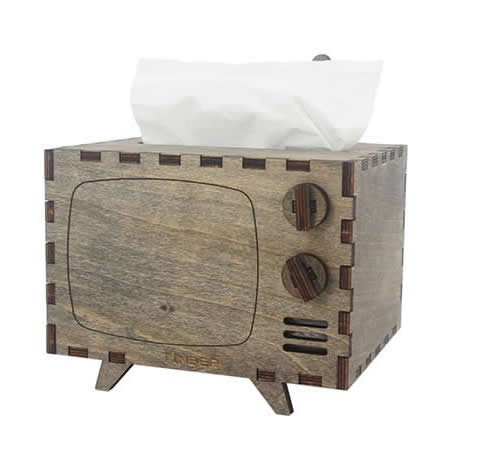 Wooden TV Tissue Box Cover Decorative Tissue Box Holder 