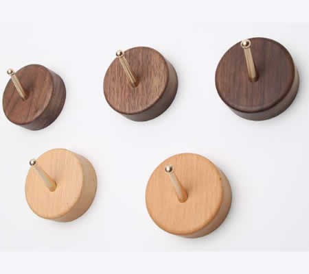 2pcs/lot Wooden Hooks Wall Mounted Coat Hanging Hook 