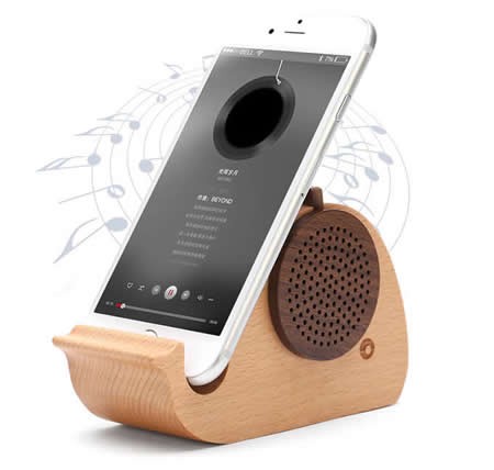 Wooden Whale Shaped Bluetooth Speaker Mobile Display Stand
