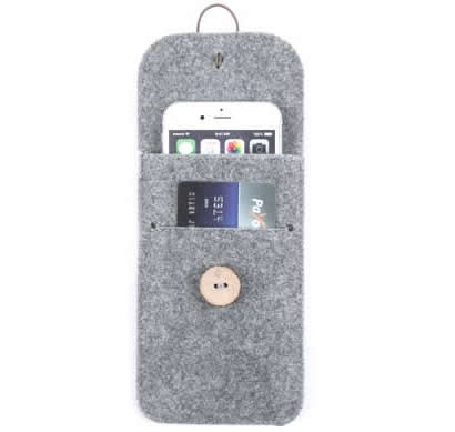 Wool Felt Protective Sleeve Bag Pocket Pouch Case with Card Slot for iPhone Xs Max/XS/X/8/8 Plus/6/6s/7