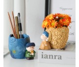 Simple Art Boy Girl Office Organize Pen Holder