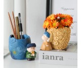 Simple Art Boy Girl Office Organize Pen Holder