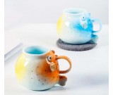 Creative Cartoon Puffer Fish Ceramic Mug