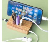 Portable  Wooden USB 2.0 3-Port Hub  with Stand for All Phones