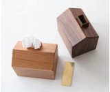 Brief Stylish Pastoral Small House Wooden Tissue Box Black Walnut Beech Wood