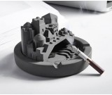 Classic industrial style concrete castle building ashtray