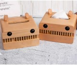 Fun big mouth monster wooden tissue box home decorative idea