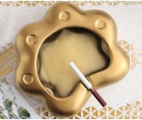 Cute cartoon golden cat paw ceramic ashtray