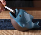 Cute little dolphin ceramic ashtray home decoration