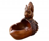 Creative vintage squirrel and pinecone resin ashtray small ornaments