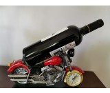Creative motorcycle shape resin wine bottle wine holder with clock