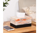 Exquisite red evening glow art decoration tissue box