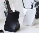 Fashion art imitation marble resin twisted pen holder