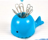 Cute cartoon blue whale paper clip magnetic organize storage