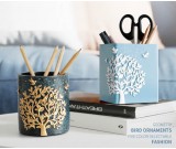 Brief large tree and bird desktop decoration storage art pen holder