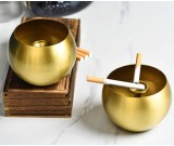 Classic golden ball pure copper ashtray with flume