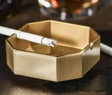 Creative polygon golden copper ashtray desktop decoration