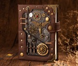 Creative Industrial Style Retro Steampunk Leather Notebook Handbook