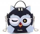 Fashion cute cartoon owl round handbag shoulder bag