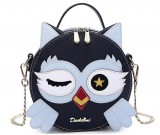 Fashion cute cartoon owl round handbag shoulder bag