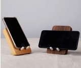 Classic Wood Brass Combined With Mobile Phone Holder Black Walnut Wood Ipad Stand