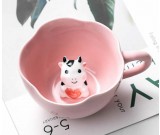 Cute Three-dimensional Little Cow Ceramic Coffee Cup